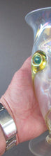 Load image into Gallery viewer, Stuart Glass Art Nouveau Cairngorm Vase with Peacock Trails Vaseline Edwardian
