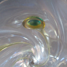 Load image into Gallery viewer, Stuart Glass Art Nouveau Cairngorm Vase with Peacock Trails Vaseline Edwardian
