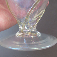 Load image into Gallery viewer, Stuart Glass Art Nouveau Cairngorm Vase with Peacock Trails Vaseline Edwardian
