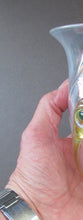 Load image into Gallery viewer, Stuart Glass Art Nouveau Cairngorm Vase with Peacock Trails Vaseline Edwardian
