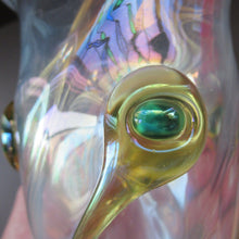 Load image into Gallery viewer, Stuart Glass Art Nouveau Cairngorm Vase with Peacock Trails Vaseline Edwardian
