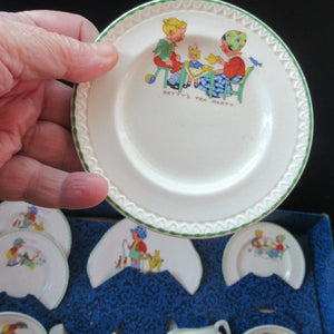 Vintage 1950s AMERSHAM Child's Nursery Tea Set. Four Place Settings
