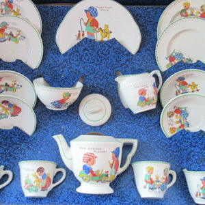 Vintage 1950s AMERSHAM Child's Nursery Tea Set. Four Place Settings