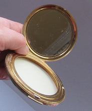 Load image into Gallery viewer, 1960s Blue Enamel Powder Compact with Two White Swans Stratton
