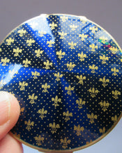 Load image into Gallery viewer, 1960s Stratton Powder Compact. Blue Enamel with Fleur de Lis
