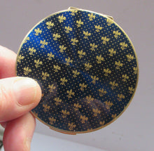 Load image into Gallery viewer, 1960s Stratton Powder Compact. Blue Enamel with Fleur de Lis
