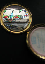 Load image into Gallery viewer, 1960s Powder Compact by Kigu. Blue Enamel and Zodiac Signs
