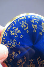 Load image into Gallery viewer, 1960s Powder Compact by Kigu. Blue Enamel and Zodiac Signs
