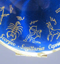 Load image into Gallery viewer, 1960s Powder Compact by Kigu. Blue Enamel and Zodiac Signs
