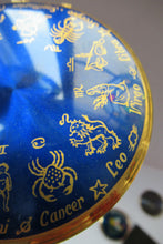 Load image into Gallery viewer, 1960s Powder Compact by Kigu. Blue Enamel and Zodiac Signs
