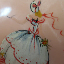 Load image into Gallery viewer, 1930s Art Deco Celluloid Compact with Crinoline Lady Decoration
