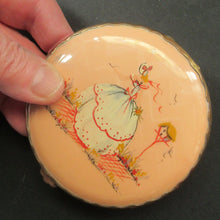 Load image into Gallery viewer, 1930s Art Deco Celluloid Compact with Crinoline Lady Decoration
