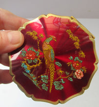 Load image into Gallery viewer, Stratton 1960s Red Enamel Powder Compact with Gold Pheasant Image
