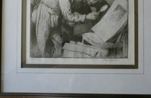 1920s Percy Lancaster Three Print Connoisseures Limited Edition Etching. Pencil Signed