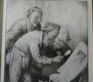 1920s Percy Lancaster Three Print Connoisseures Limited Edition Etching. Pencil Signed