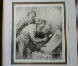 1920s Percy Lancaster Three Print Connoisseures Limited Edition Etching. Pencil Signed