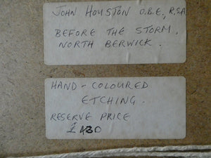 John Houston Storm over North Berwick Etching 