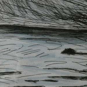 John Houston Storm over North Berwick Etching 