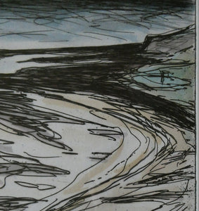 John Houston Storm over North Berwick Etching 