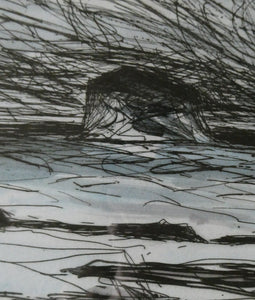 John Houston Storm over North Berwick Etching 