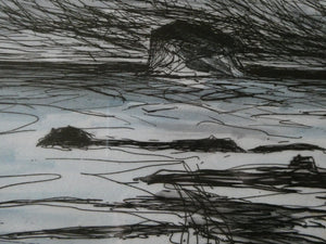 John Houston Storm over North Berwick Etching 