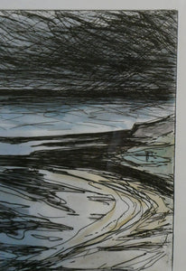 John Houston Storm over North Berwick Etching 