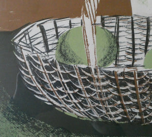 1951 Pencil Signed Lithograph by Humphrey Spender Basket with Fruit