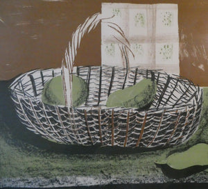 1951 Pencil Signed Lithograph by Humphrey Spender Basket with Fruit