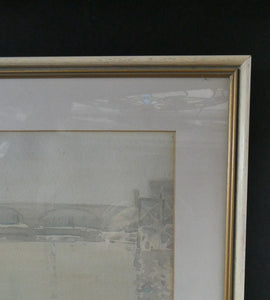 Knighton Hammond. Old London Bridge - Evening Watercolour 1920s