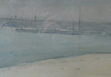Load image into Gallery viewer, Knighton Hammond. Old London Bridge from the Tower  Watercolour 1920s
