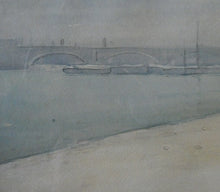 Load image into Gallery viewer, Knighton Hammond. Old London Bridge from the Tower  Watercolour 1920s
