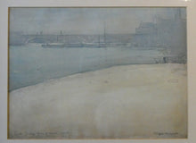 Load image into Gallery viewer, Knighton Hammond. Old London Bridge from the Tower  Watercolour 1920s
