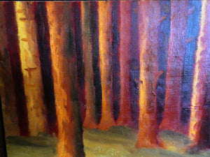 Robert Maclaurin Oil on Canvas Man in a Forest. Scottish Art