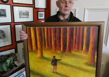 Load image into Gallery viewer, Robert Maclaurin Oil on Canvas Man in a Forest. Scottish Art
