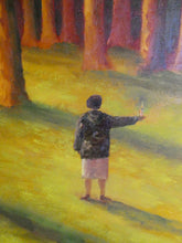 Load image into Gallery viewer, Robert Maclaurin Oil on Canvas Man in a Forest. Scottish Art
