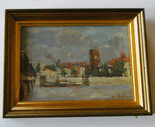 Load image into Gallery viewer, 19th Century Oil Paintings of Chelsea. Turner&#39;s House Cheyne Wlalk by RJ Abraham Copeland 
