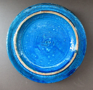 1960s Large Bitossi Shallow Bowl Large with Abstract Pattern