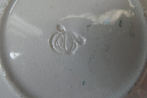 RARE Antique Lot of Transfer Printed MINATURE Child's Nursery Round Plates. Green Stars Pattern