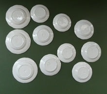 Load image into Gallery viewer, RARE Antique Lot of Transfer Printed MINATURE Child&#39;s Nursery Round Plates. Green Stars Pattern
