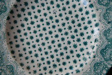 Load image into Gallery viewer, RARE Antique Lot of Transfer Printed MINATURE Child&#39;s Nursery Round Plates. Green Stars Pattern
