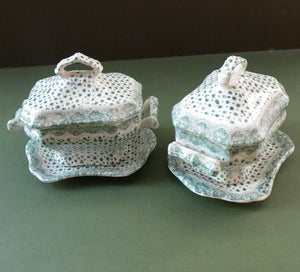 Antique Toy Child's Nursery Ceramics. Tureens and Stands