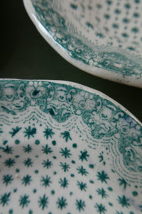 Antique Toy Child's Nursery Ceramics. Oblong Serving Plates