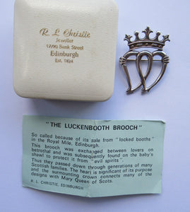 1973 Scottish Silver Luckenbooth Brooch Edinburgh Hall Mark