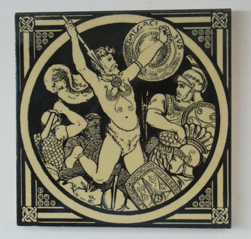 Moyr Smith Tile. Early History of England Series Galcactus 1870s 