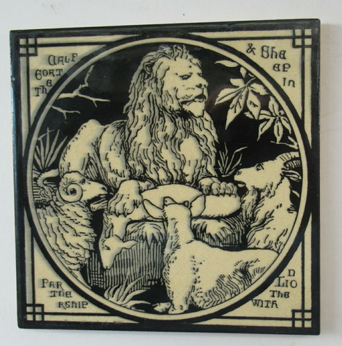 Antique MInton Tile J. Moyr Smith Aesop's Fables