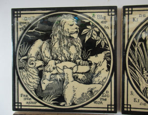 Antique MInton Tile J. Moyr Smith Aesop's Fables