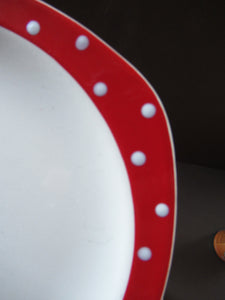 Red Domino Midwinter Coffee Cup and Saucer Side Plate 1950s Polka Dot