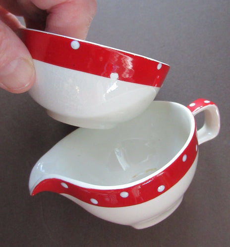 Red Domino Midwinter Lord Nelson Milk Jug and Sugar Bowl