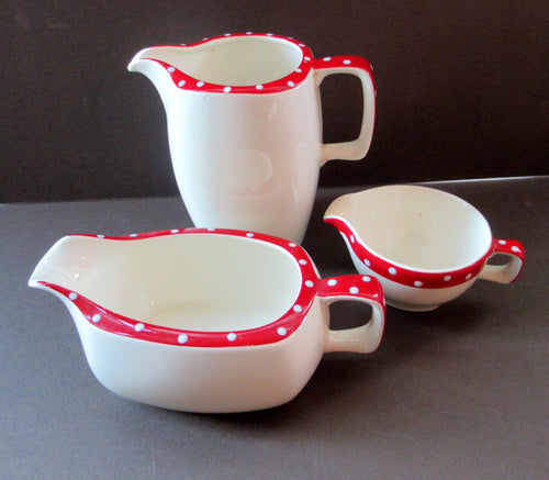 1950s Red Domino Stylecraft Three Jugs