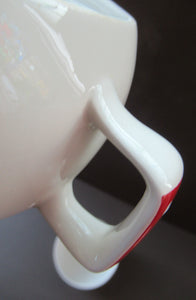 1950s Red Domino Midwinter Stylecraft Milk Jug and Sugar Bowl